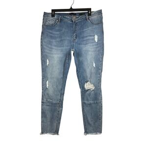 Lala Anthony Mid Rise Skinny Distressed Jeans, Size 16